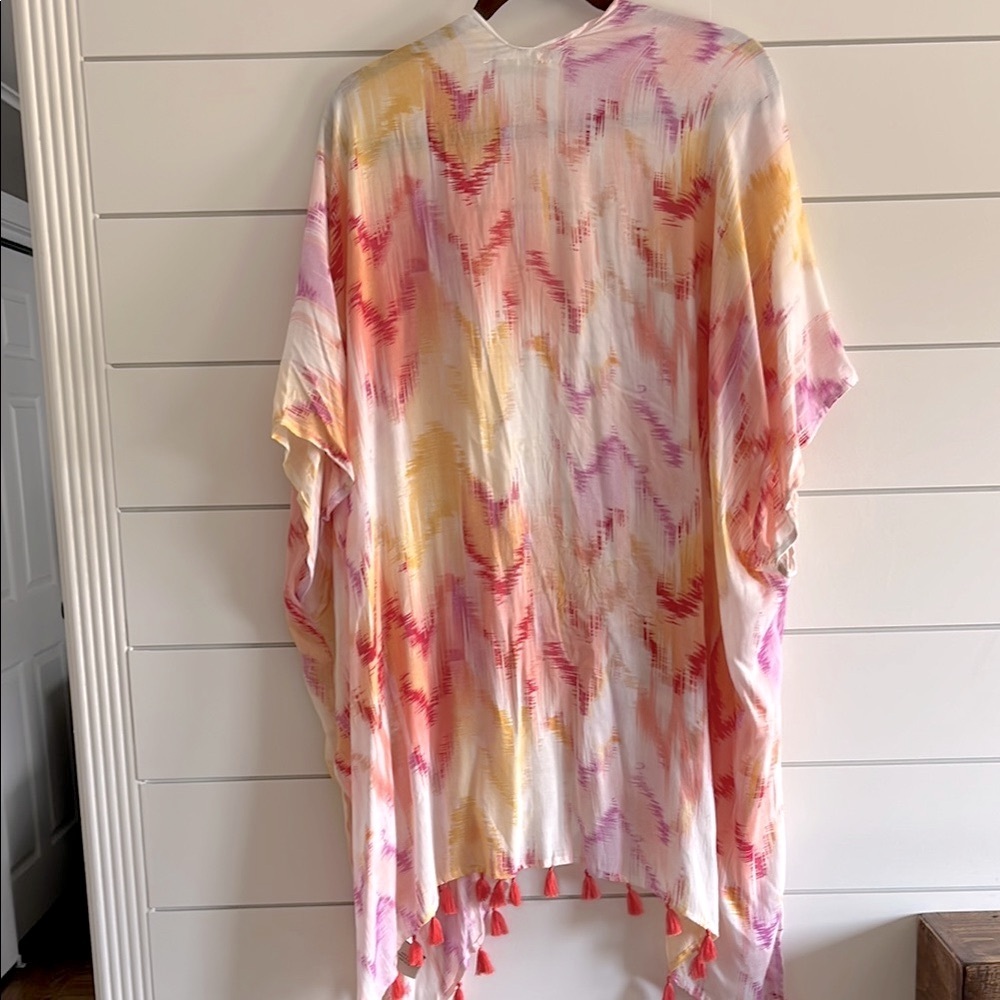 Quagga Watercolor Kimono with Tassels - Picture 3 of 5